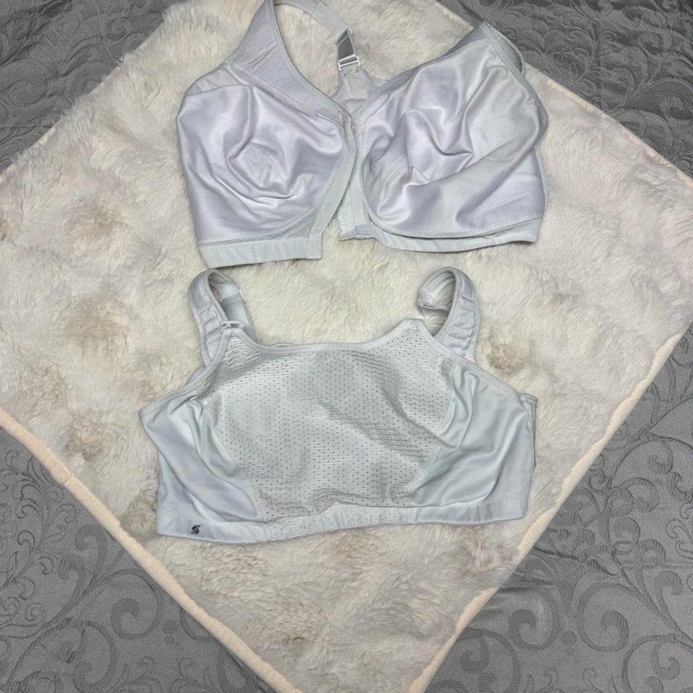 Glamorise 36F and 36G White Bra Set